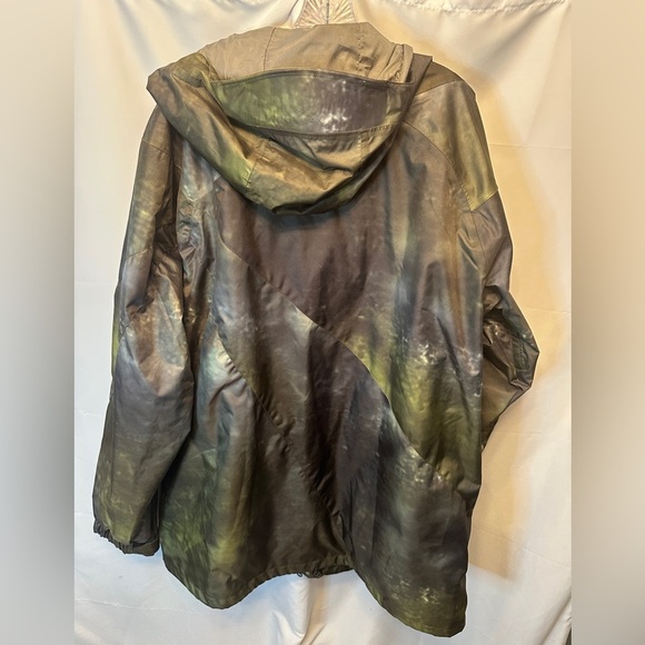 Volcom Size 2XL Stone Falling Down Ski Snowboard Jacket Green Camo Zip Snap Hood - Picture 6 of 11